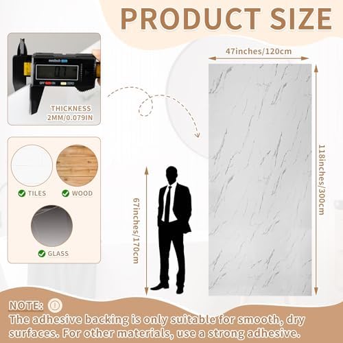 Hahafelt PVC Marble Peel and Stick Wall Panels, Living Rooms, TV Walls - Image 2