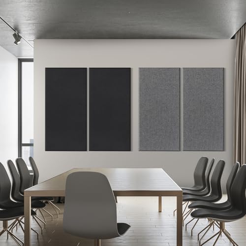 2” Thick Acoustic Panels with Hanging Hardware, Heather Grey - Image 2