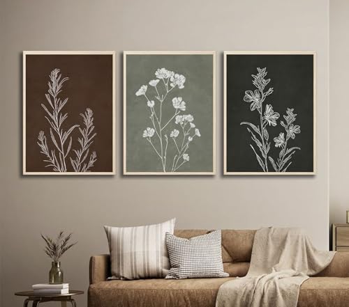 Neutral Botanical Framed Wall Art, 3 Piece Line Art Set, 12x16 Each - Image 5