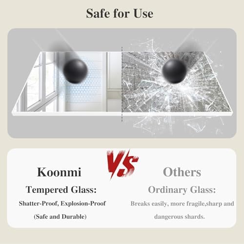 Koonmi White Rectangle Wall Mirror, 30x36 Inch Bathroom Mirror, Aluminum Frame - Image 5