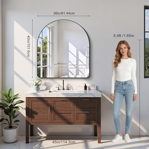 Arched Bathroom Mirror, Wall Mounted Mirror, Living Room, Vertically Hanging - Image 6