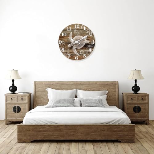 XFM Vintage Sea Turtle Wall Clock 20 Inch Large Farmhouse - Image 5