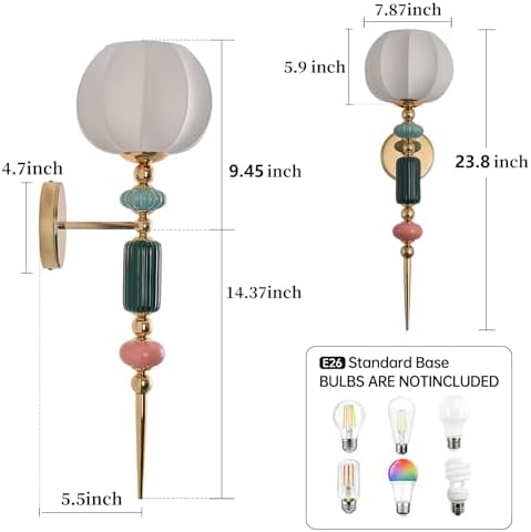 Imitated Silk White Shade Modern Wall Scone Indoor Wall Light Fixtures - Image 6