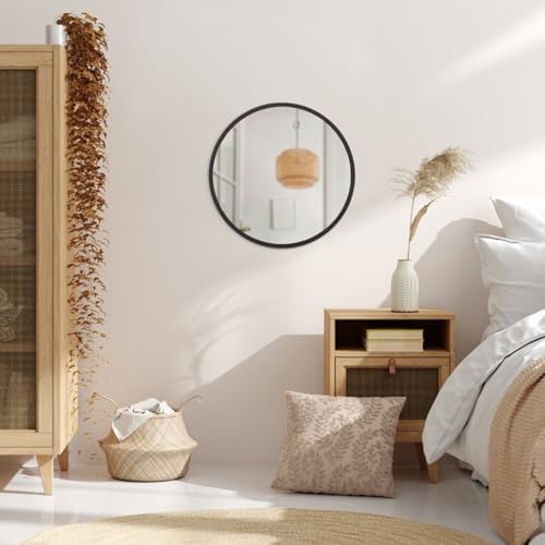 JJUUYOU Round Wall Mirror 20" Hanging Circle Mirror Round Mirrors - Image 4