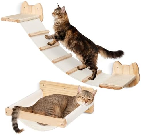 Cat Wall Shelves and Hammock Set, Cat Bridge by ChongzhiweiPetProduct