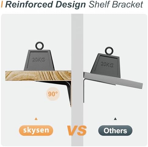 SKYSEN Floating Shelves for Wall Set of 6, 23.6in Wood Wall Shelf for Decor - Image 6