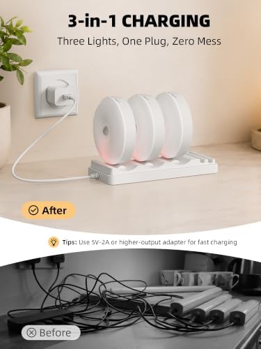 EZVALO RGB Puck Lights with Charging Station, Motion Sensor Cabinet Lights - Image 6