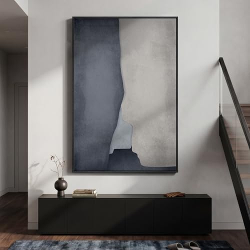Extra Large Framed Blue Abstract Wall Art - Image 5