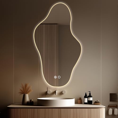 35.8″ Modern Irregular LED Bathroom Mirror - Image 3