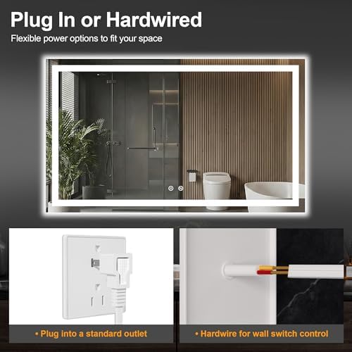 30x50 LED Bathroom Mirror with Lights, Lighted Vanity Mirror - Image 6
