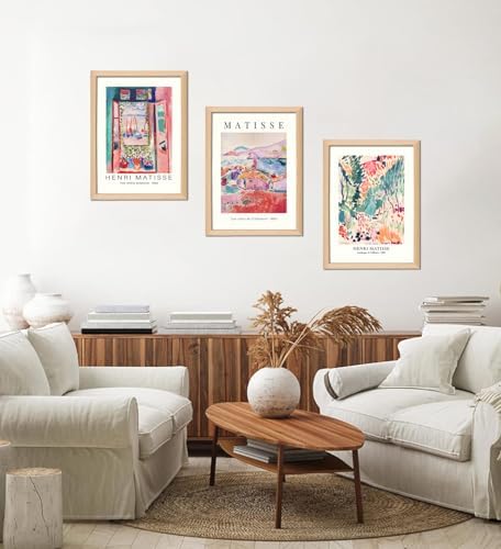Wooden Framed Matisse Wall Art Set of 3 Abstract Henri Matisse Posters Vintage - Image 6