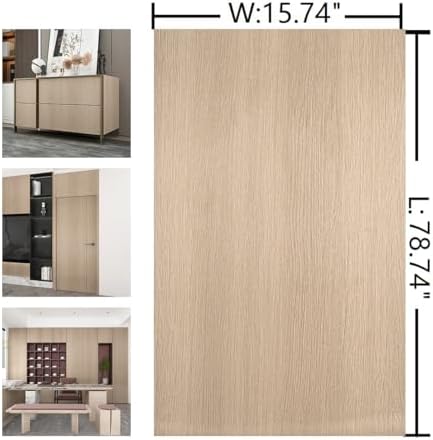 Boobest Brown Beige Wood Wallpaper 15.74"x78" Faux Light Wood Contact Paper - Image 7