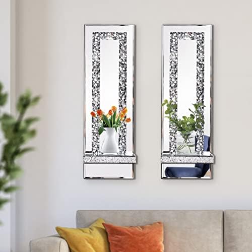 Mirrored Wall Candle Sconces Holder Set of 2, Wall Decor Living Room - Image 4