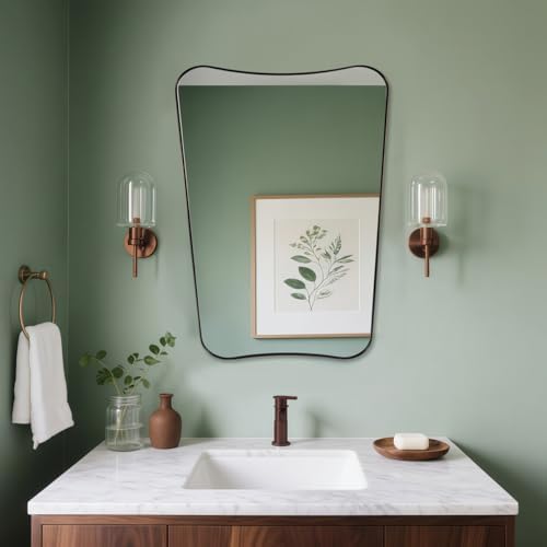 ANDY STAR Brushed Bronze Asymmetrical Mirror, Premium Stainless Steel Thin Frame - Image 3