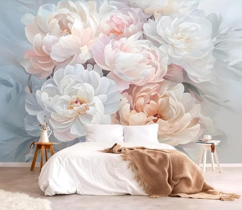 YQWDMX - Large Peony Flower Peel and Stick Wallpaper wall Paintings by YQWDMX