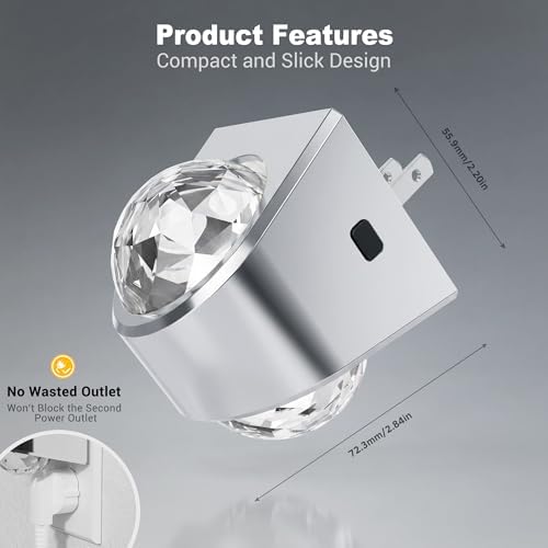 JandCase Night Lights Plug into Wall, 2 Pack Star Projector Night Light - Image 4