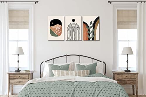 Boho Wall Art Prints Set of 3, Boho Wall Decor, Mid Century Modern Prints Sun - Image 5