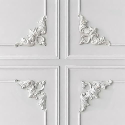 8pcs Corner Wall Molding, Wainscoting Floral Molding - Image 3