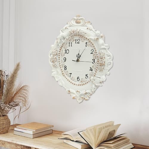 European Style Resin Wall Clock, Retro Silent Clock - Image 7