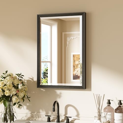 Keonjinn 16" x 24" Black Framed Mirror by Keonjinn