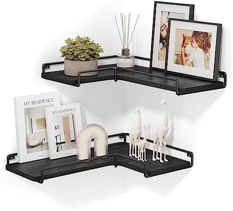 VASAGLE Corner Shelf Wall Mount Set of 2, Small Corner Floating Shelves by VASAGLEbySONGMICSHOME