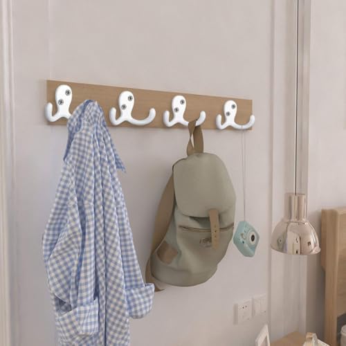 IBosins 20 Pack White Double Prong Coat Hooks Wall Mounted - Image 5