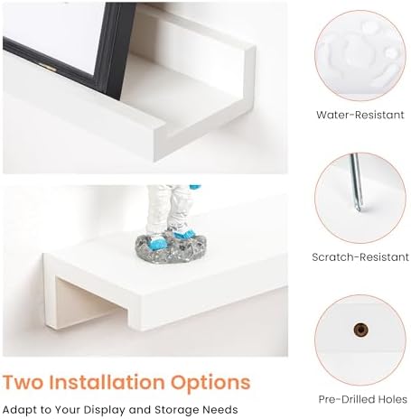 RICHFOCUS Picture Ledge Shelf, 36 inch Floating Shelves Set of 2, Wood Wall - Image 5
