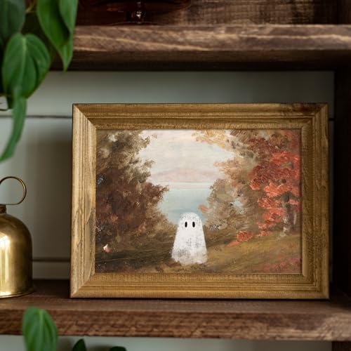 uniro Retro Cute Ghots Wall Art Cute Ghost in Field Pictures Wall Decor Moody - Image 2