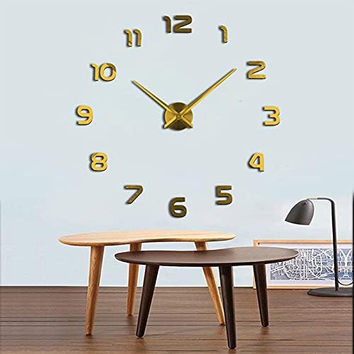 THIDARGO 3D DIY Wall Clock Arabic Numerals Clock Frameless Mirror Surface Wall - Image 2