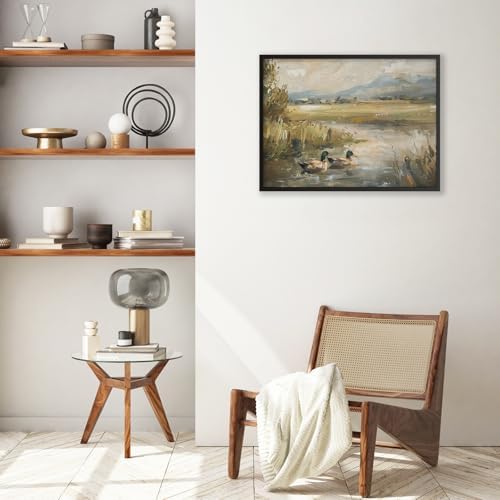 Mallard Duck Pond Poster Animal Farmhouse Canvas Wall Art Vintage Duck Painting - Image 4