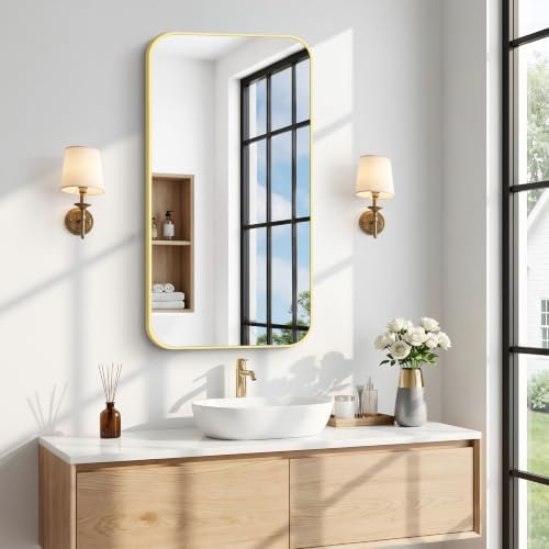 BONEWEI Gold Bathroom Mirror, 20x36 inch Wall Mirror - Image 2