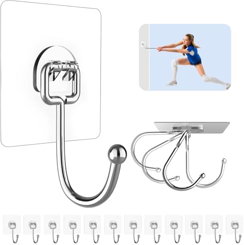 12 Pack Large Adhesive Hooks for Hanging Heavy Duty 44 lb by Strjobaili