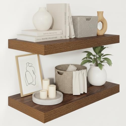 Vivelove 12" Deep Floating Shelves 24x12” Set of 2 by VIVELOVE