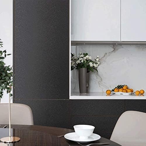 Black Silk Wallpaper Embossed Self Adhesive Peel and Stick Contact Paper - Image 4