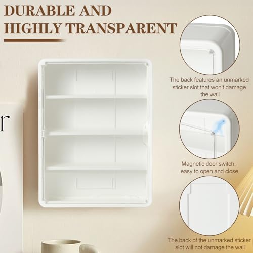 4-Tier Clear Display Case for Figures, Wall-Mounted Trinket Display Shelves - Image 3