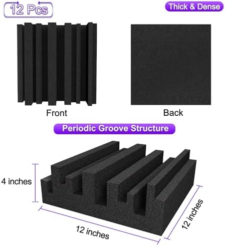 TroyStudio Thick Acoustic Sound Proof Foam Panels, Dense Soundproofing Tile - Image 2