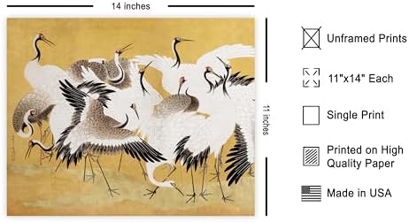 Poster Master Vintage Flock of Cranes Print - Image 2