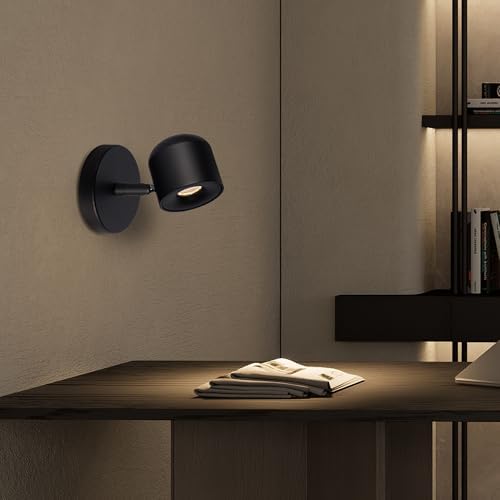 Aisilan Black 7W Dimmable Modern Wall Sconce Fixture LED Adjustable Wall - Image 6