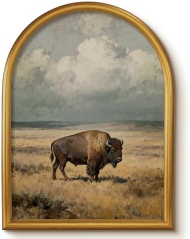 VIYYIEA Vintage Bison Canvas Wall Art by VIYYIEAART