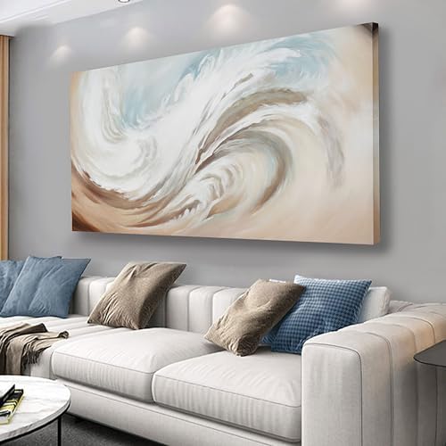 Abstract Wall Art Canvas Wall Paintings Modern Beige Wall Decor Aesthetic Room by Glvzygy