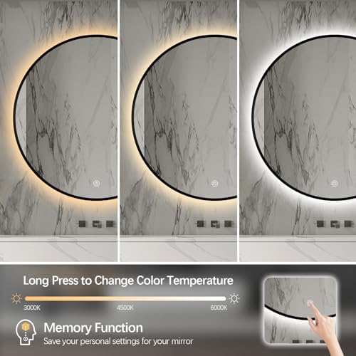 Niccy 32" Round LED Bathroom Backlit Mirror - Image 4