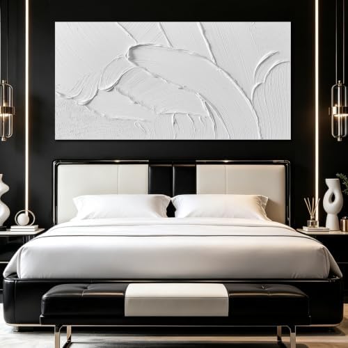 White Abstract Canvas Wall Art Extra Large Hand Painted Oil Painting - Image 6