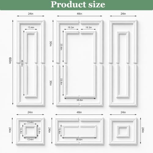 Peel and Stick Wall Molding Kit, Pre Cut Bilinear Frame Wainscoting Panel - Image 2