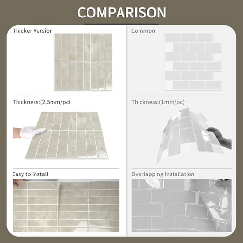 10 Sheets Upgraded Thicker Design Subway Tile Peel and Stick Backsplash - Image 5