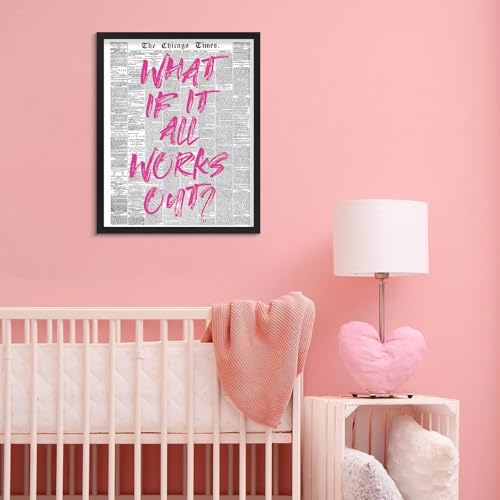 uniro What If It All Works Out Newspaper Print Vintage Trendy Wall Art Cute - Image 5