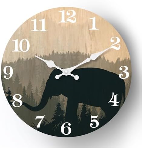XFM Vintage Elephant Wall Clock 10 inch Silent by XFMWallClock