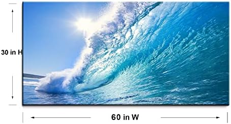 Rolling Ocean Waves Surfing Graphic Canvas Wall Art - Image 3