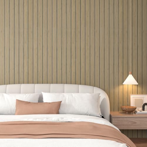 CHIHUT 24"x197" Wide Size Flexible Wood Slat Wall Panels Peel and Stick Thick - Image 2