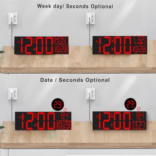 JALL 30" Extra Large Digital Wall Clock, Giant LED Display - Image 3
