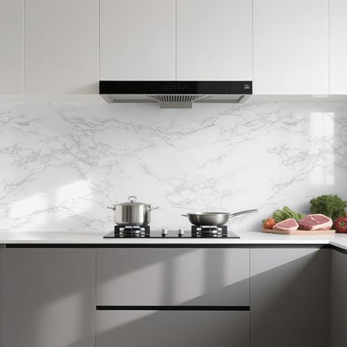 Marble Contact Paper White Extra Wide Peel and Stick - Image 5